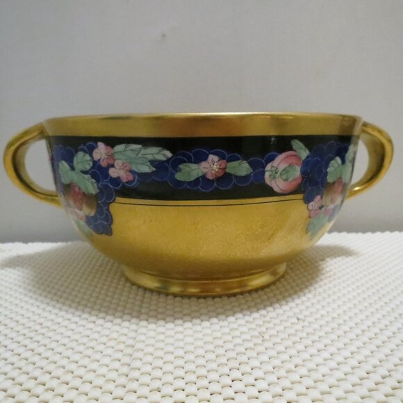 W. A. Pickard Bowl Antique Hand Painted Gold Cobalt USA 7.75" - Picture 2 of 6